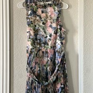 Badgley Mischka Multicolor Floral Ruffle Dress